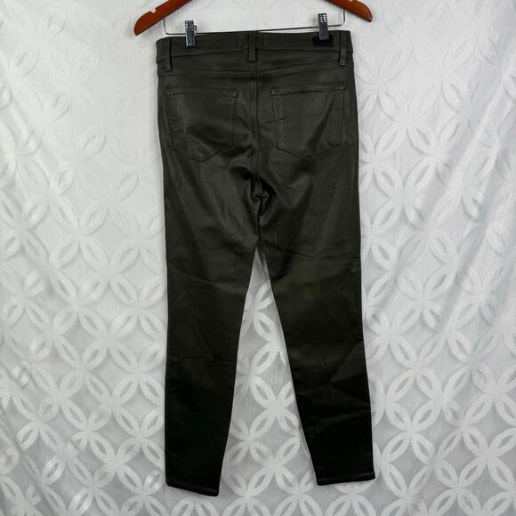 Anthropologie Paige Hoxton High-Rise Coated Ankle Skinny Olive Jeans Size 29 NWT - Picture 8 of 11